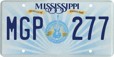 MS license plate MGP277