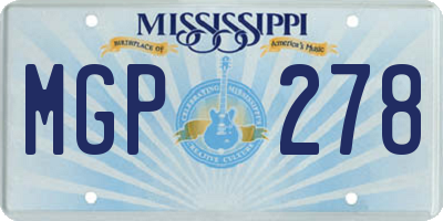 MS license plate MGP278