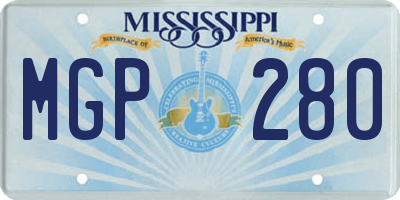 MS license plate MGP280