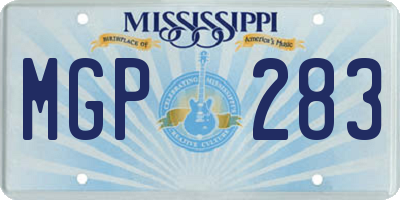 MS license plate MGP283