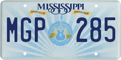 MS license plate MGP285