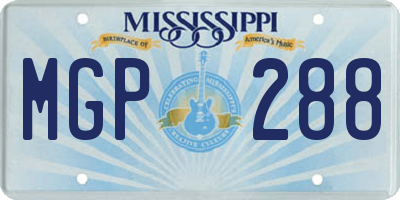 MS license plate MGP288