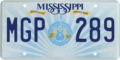 MS license plate MGP289