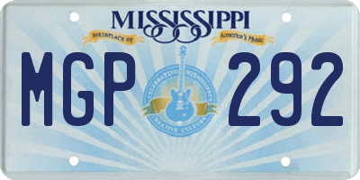 MS license plate MGP292