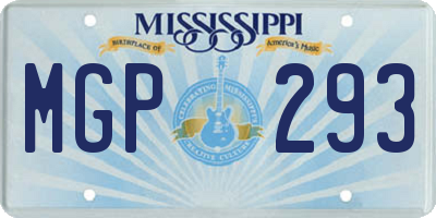 MS license plate MGP293
