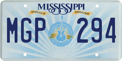 MS license plate MGP294