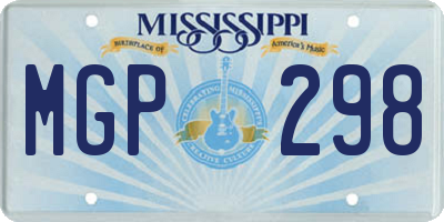 MS license plate MGP298