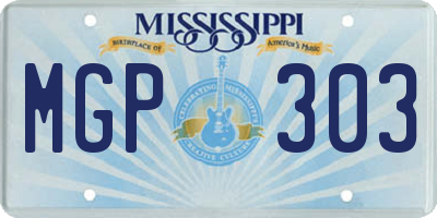 MS license plate MGP303