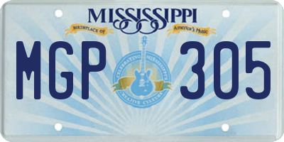 MS license plate MGP305