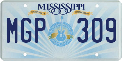 MS license plate MGP309