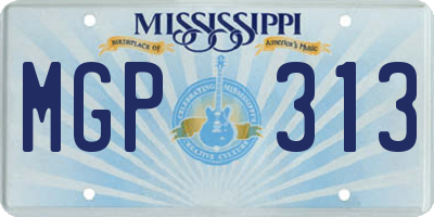MS license plate MGP313