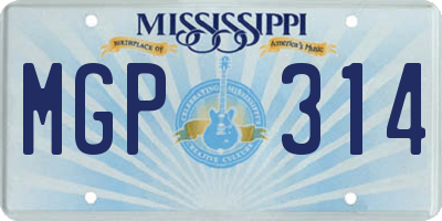 MS license plate MGP314