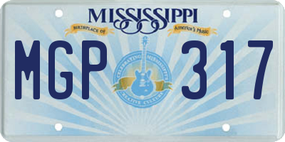 MS license plate MGP317