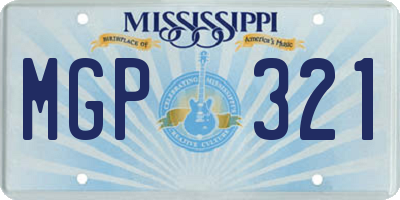 MS license plate MGP321