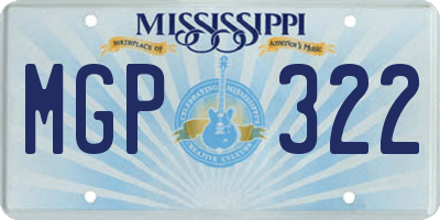 MS license plate MGP322