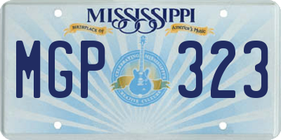 MS license plate MGP323