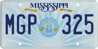 MS license plate MGP325