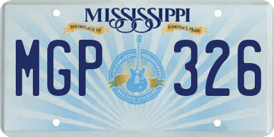 MS license plate MGP326