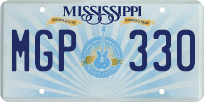 MS license plate MGP330