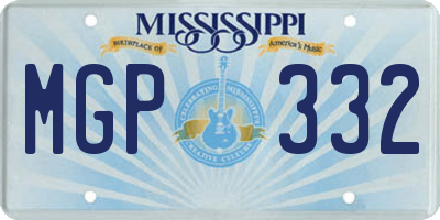 MS license plate MGP332