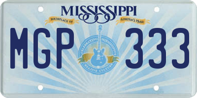 MS license plate MGP333