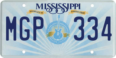 MS license plate MGP334