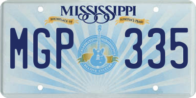 MS license plate MGP335