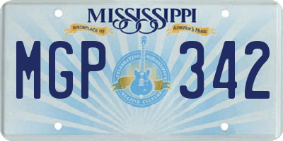 MS license plate MGP342