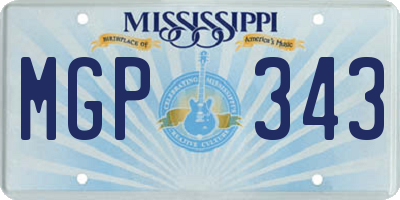 MS license plate MGP343