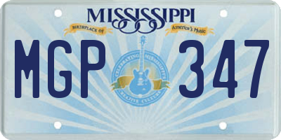 MS license plate MGP347