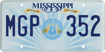 MS license plate MGP352