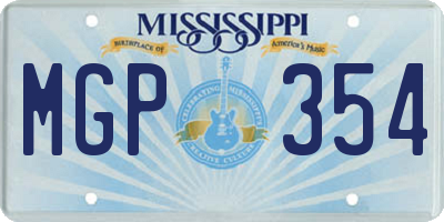 MS license plate MGP354