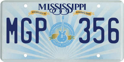 MS license plate MGP356