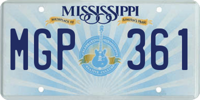 MS license plate MGP361