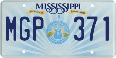 MS license plate MGP371