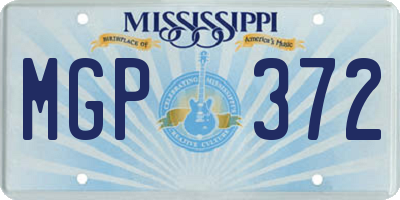 MS license plate MGP372