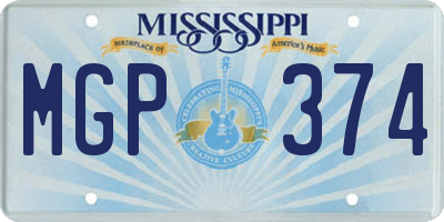 MS license plate MGP374
