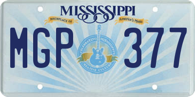MS license plate MGP377