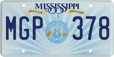 MS license plate MGP378