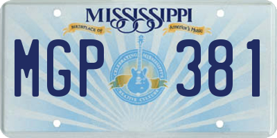 MS license plate MGP381