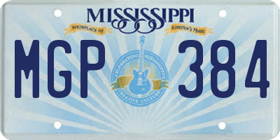 MS license plate MGP384