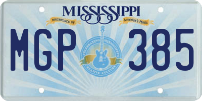 MS license plate MGP385