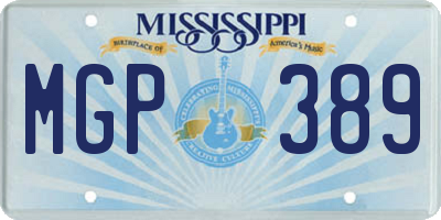 MS license plate MGP389