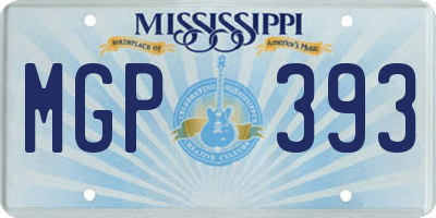 MS license plate MGP393