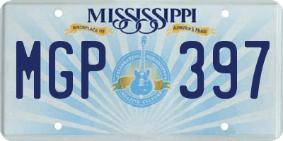 MS license plate MGP397