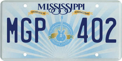 MS license plate MGP402