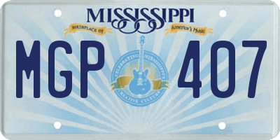 MS license plate MGP407