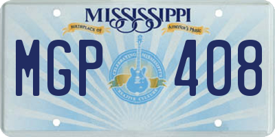 MS license plate MGP408