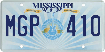 MS license plate MGP410