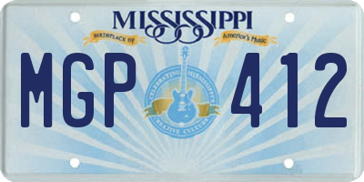 MS license plate MGP412